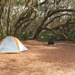 camping with a tent